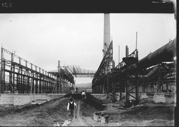 Costruzione dell'impianto Ilva di Bagnoli,1906, archivio ICSR