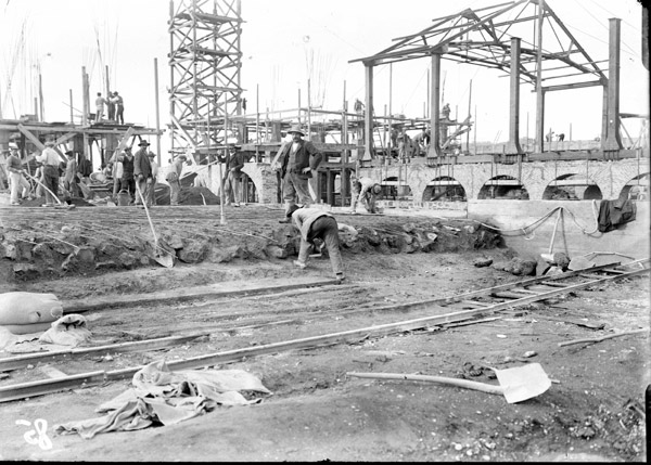 Costruzione dell'impianto Ilva di Bagnoli,1906, archivio ICSR